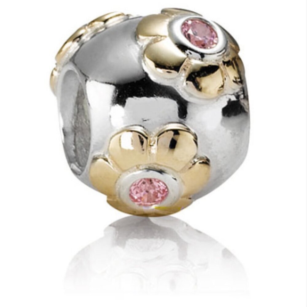 Pandora Raised Flower with Pink CZ Charm (790207PCZ)